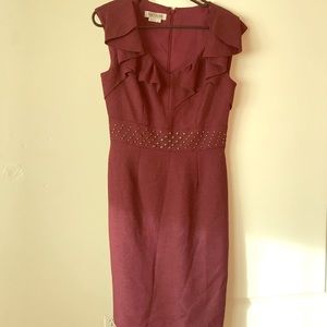 Kay Unger dress embellished with metal beads.